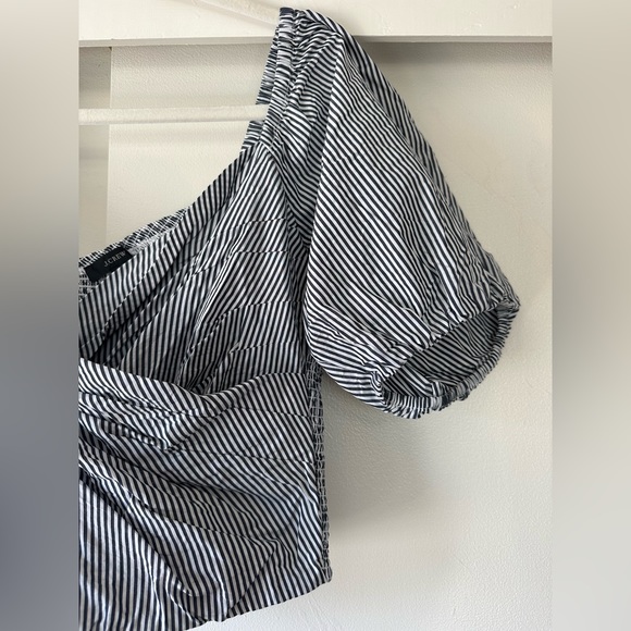 J. Crew Puff Sleeve Striped Cropped Top - Picture 12 of 12